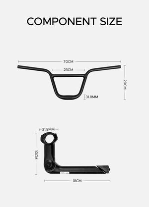 component size of ENGWE bicycle handlebars
