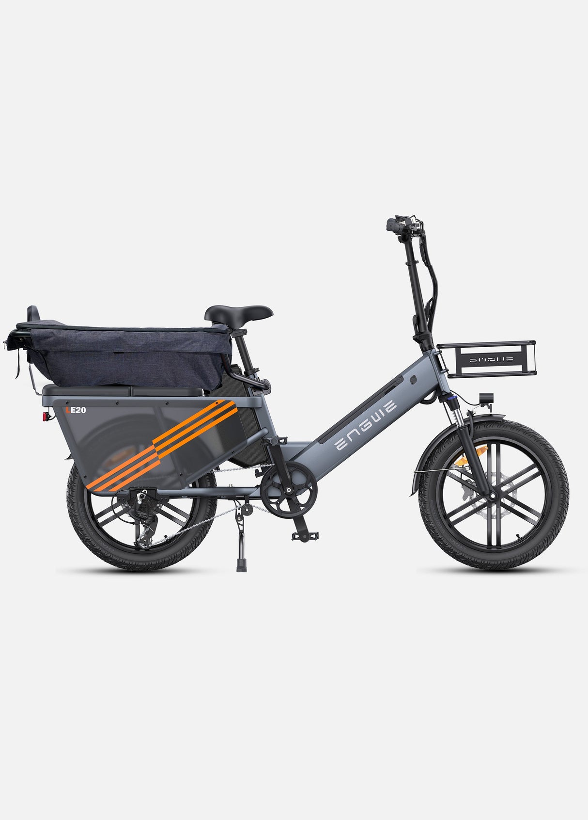 an engwe le20 cargo fat bike with a rear basket